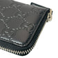 GUCCI GG Leather Round Zip Coin Case - Black 