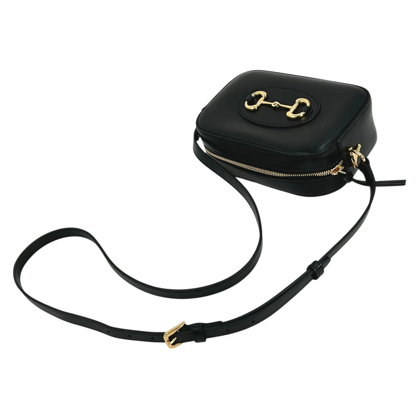 GUCCI Horsebit 1955 Leather Small Shoulder Bag - Black