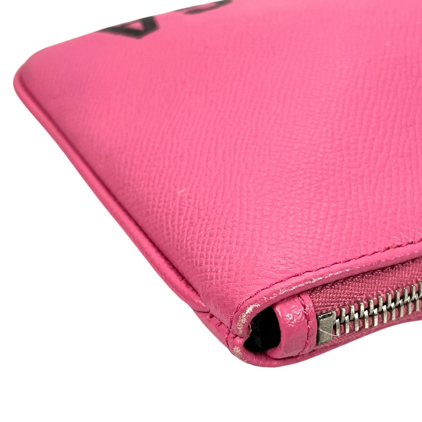 BALENCIAGA Ville Logo Leather Pouch Clutch Bag - Pink