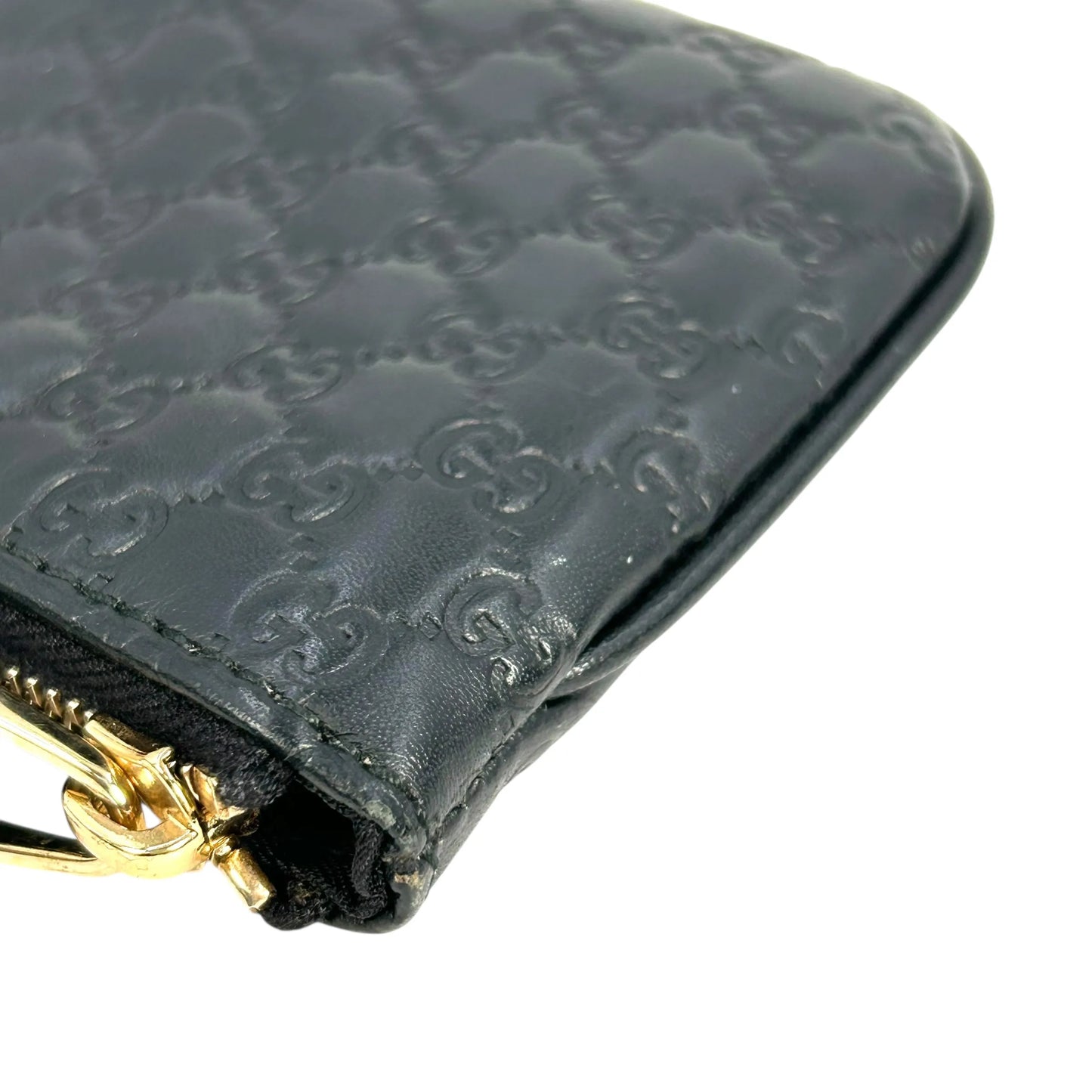 GUCCI マイクログッチシマ レザー キーケース コインケース - ブラック