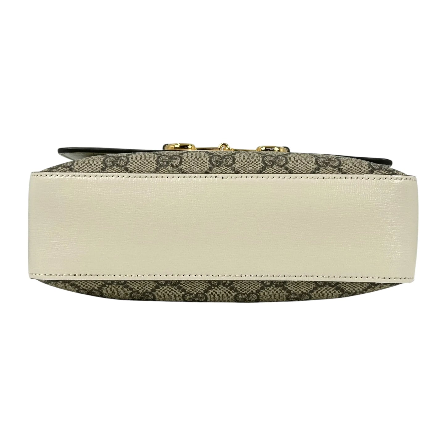 GUCCI ホースビット GGスプリーム キャンバス ショルダーバッグ - ブラウン × ホワイト