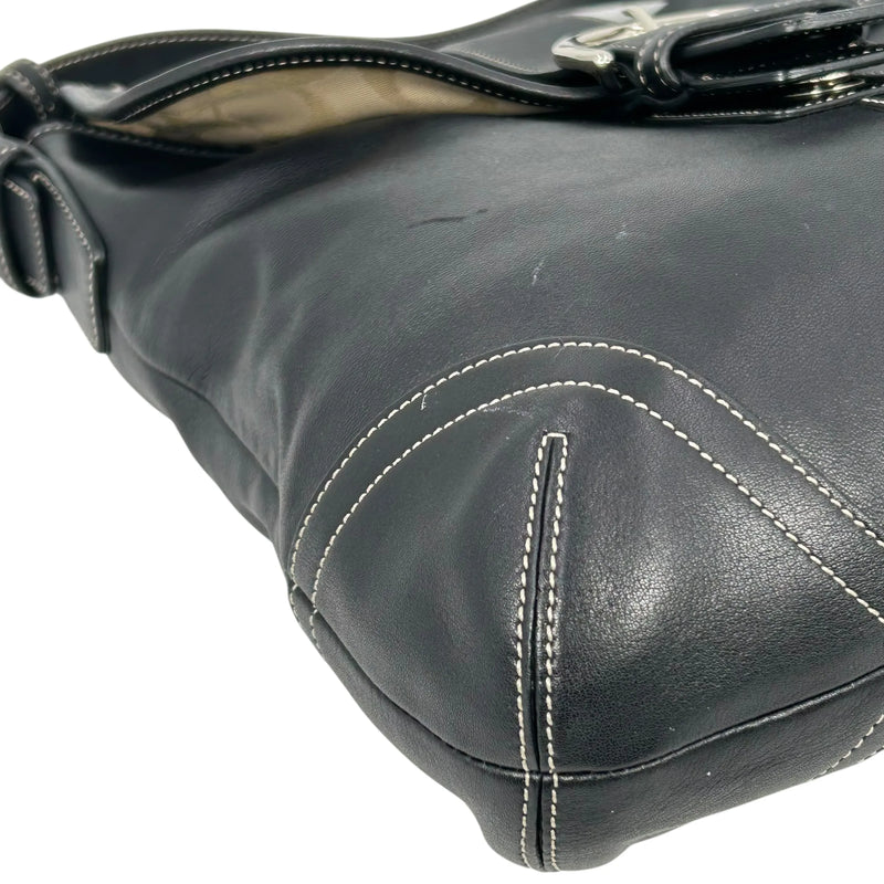 Coach ソーホー クロスボディ メッセンジャー レザー ショルダーバッグ - ブラック