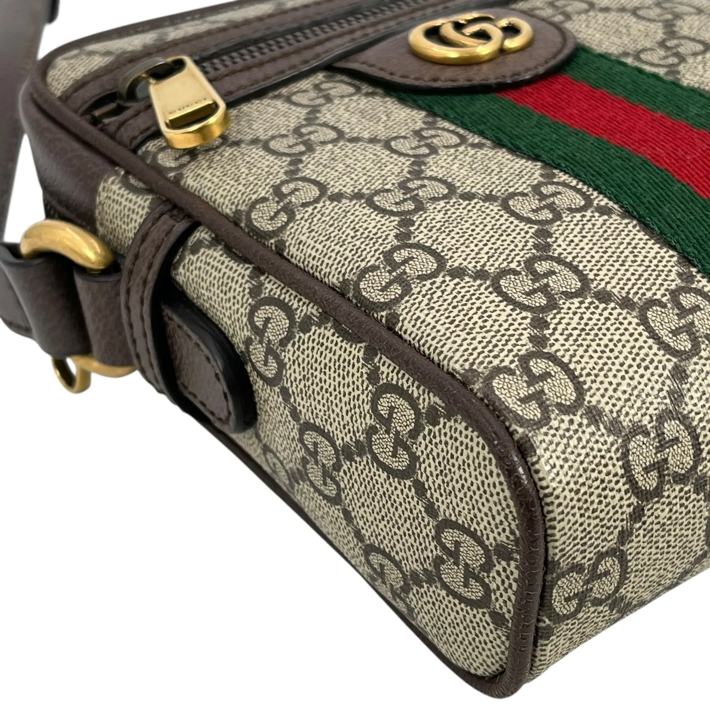 GUCCI オフィディア GGスプリーム キャンバス ショルダーバッグ - ブラウン