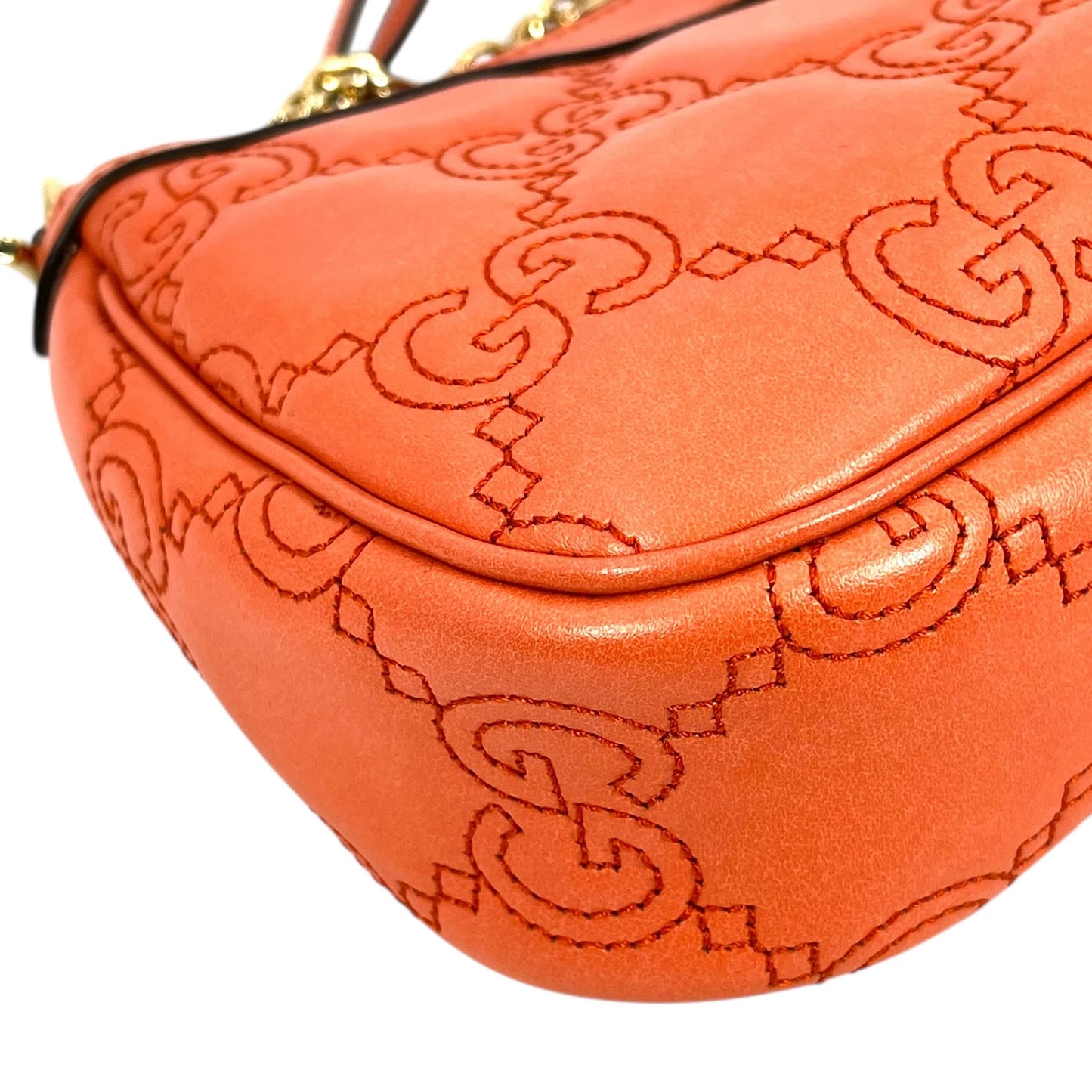 GUCCI GG Matelasse Small Shoulder Bag/Handbag - Orange 