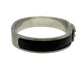 HERMES Jet Bangle Black Silver Bracelet Accessories
