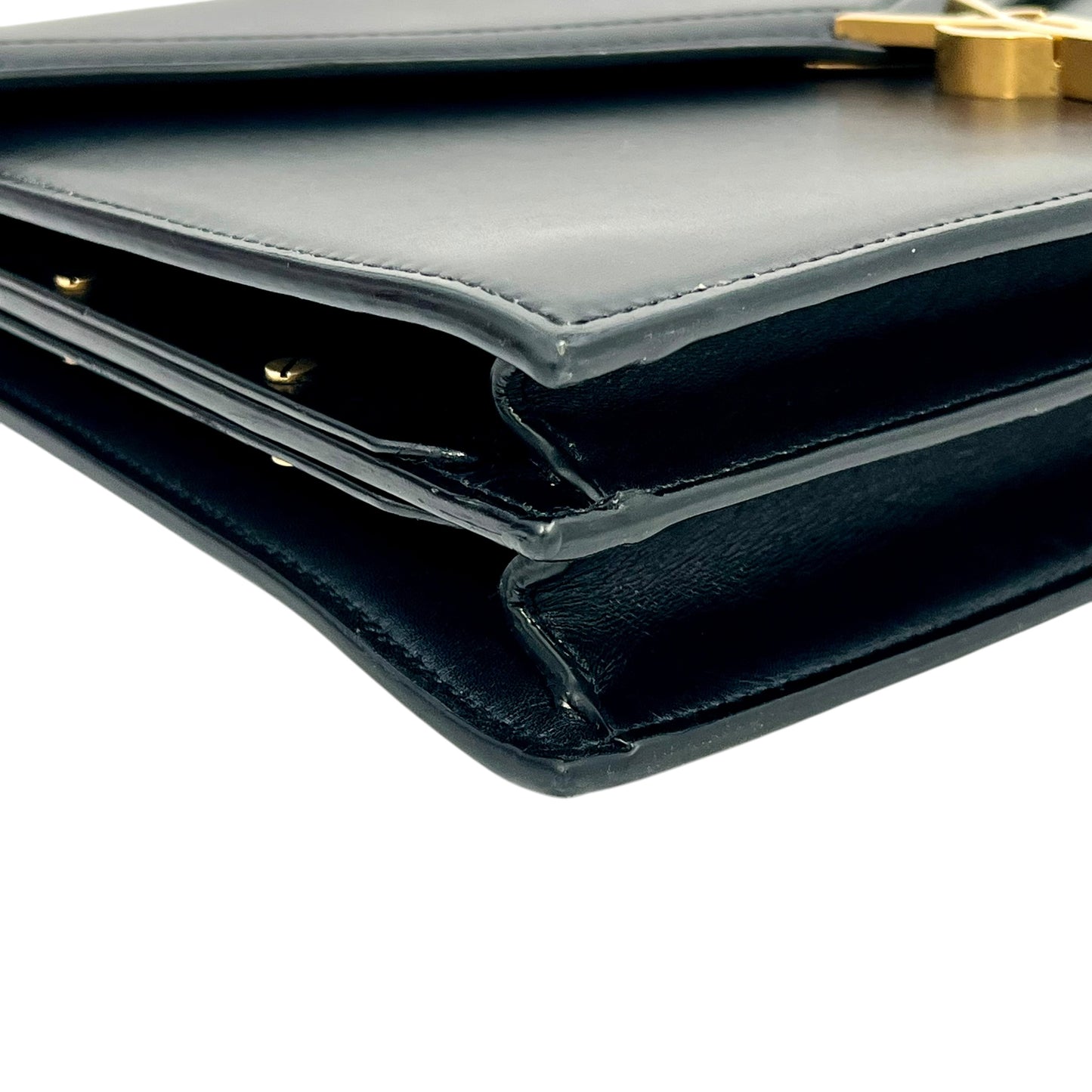 Salnt Laurent Cassandra Leather Chain Shoulder Bag Black