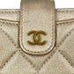 CHANEL Matelasse Caviar Skin Metallic Bi-fold wallet