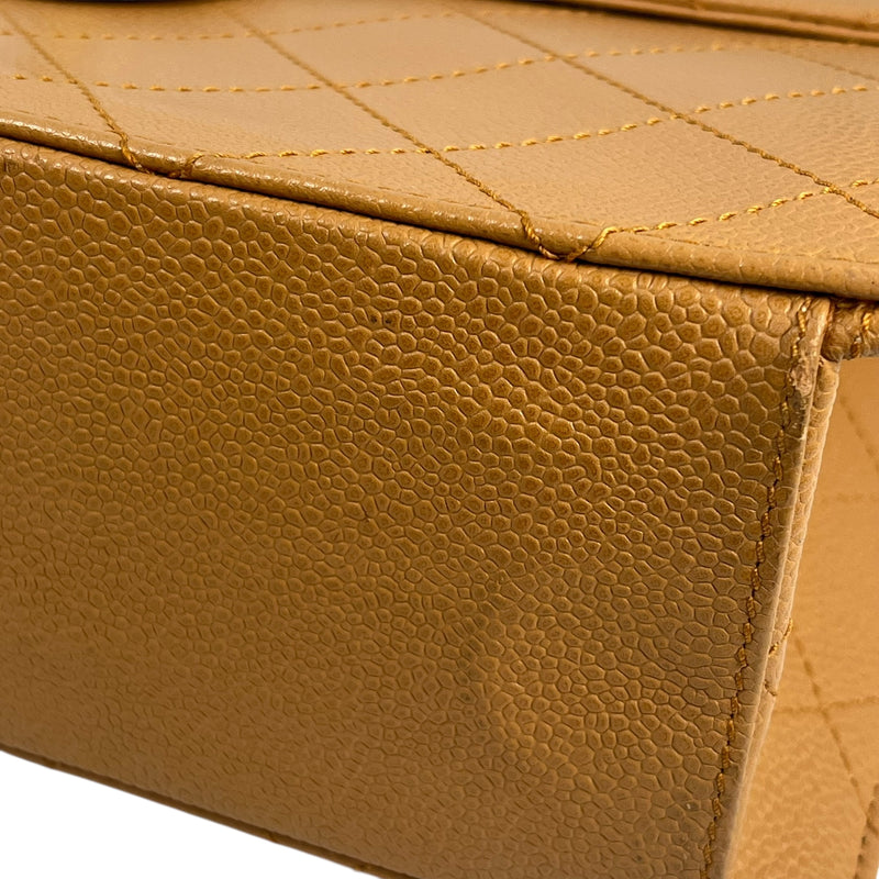 CHANEL Matelasse 30 Caviar Skin Gold Hardware Shoulder Bag - Beige Brown