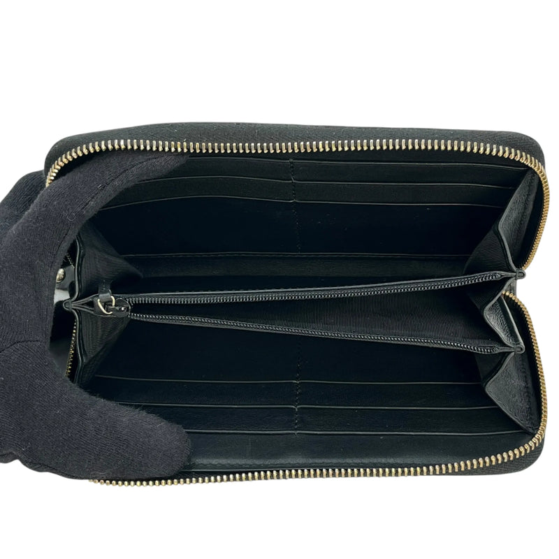 GUCCI Microguccissima Round Zip Long Wallet - Black