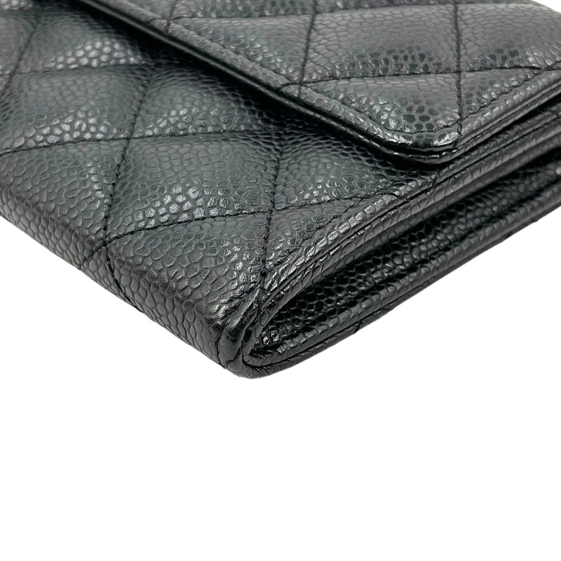 CHANEL Materasse Caviar Skin Classic Flap Long Wallet - Black