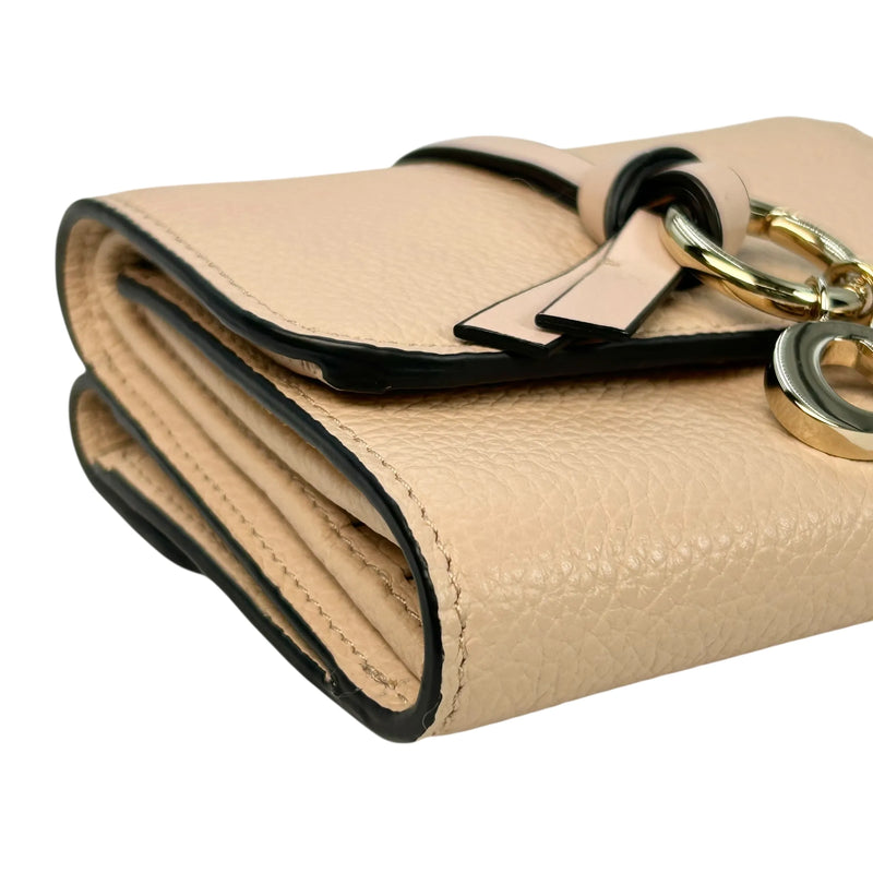 Chloé Alphabet Tri-Fold Compact Wallet - Beige