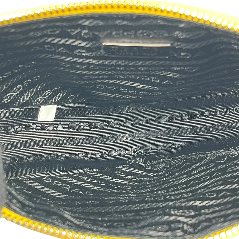 PRADA Triangle Leather Clutch Bag - Yellow