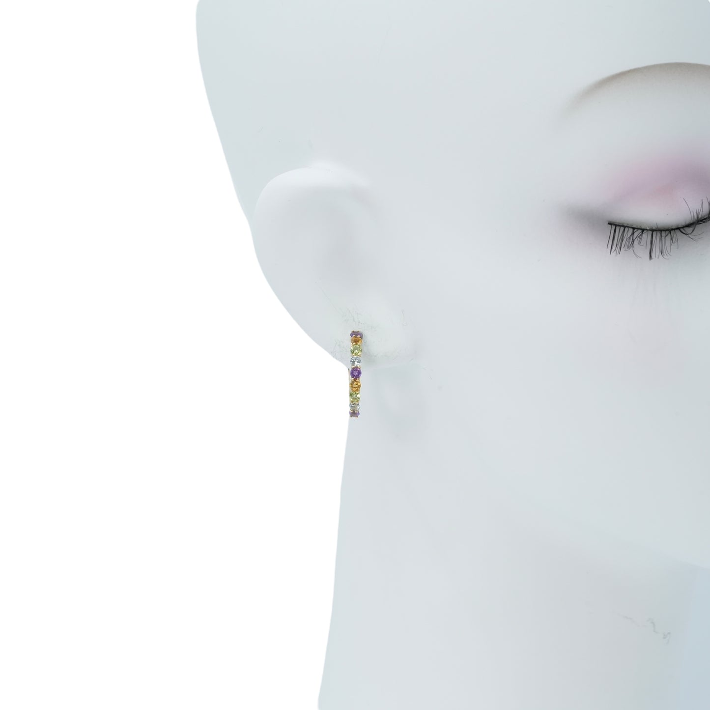 K18 Rainbow 1.500cts Gemstone Earrings