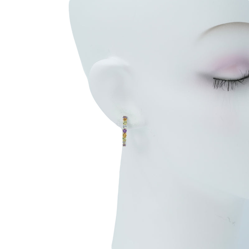 K18 Rainbow 1.500cts Gemstone Earrings
