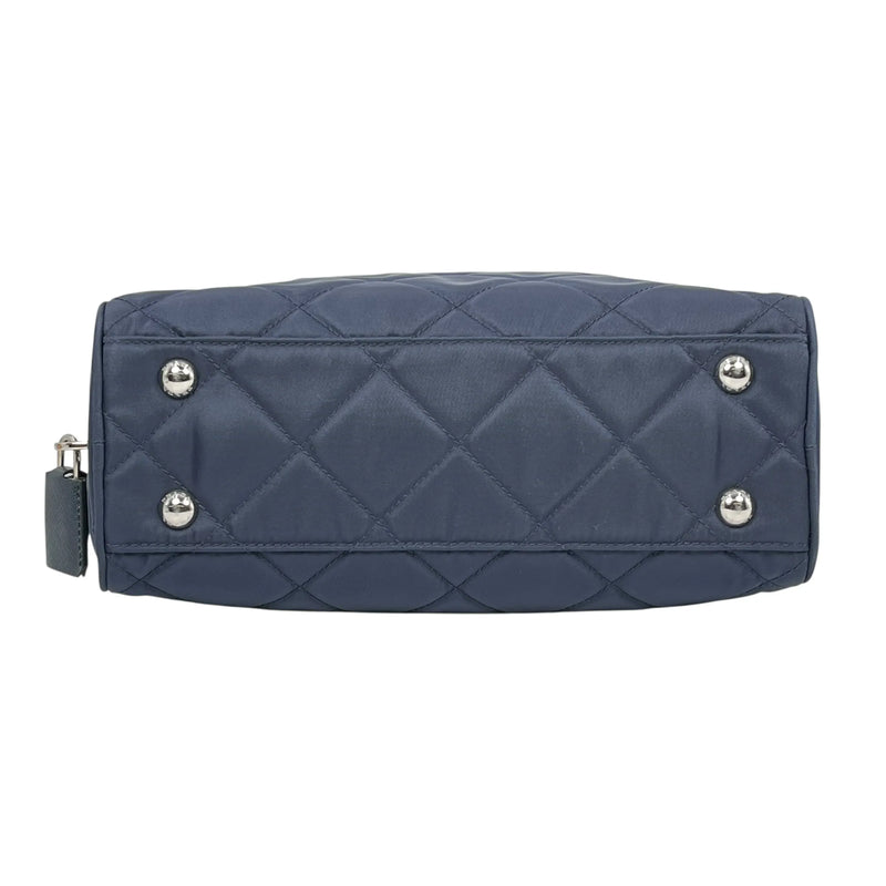 PRADA Nylon Quilting Chain Shoulder Bag - Navy