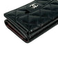 CHANEL Materasse Caviarskin Compact Wallet - Black - 35107