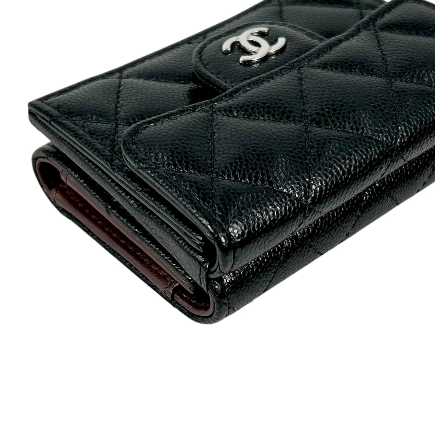 CHANEL Materasse Caviarskin Compact Wallet - Black - 35107