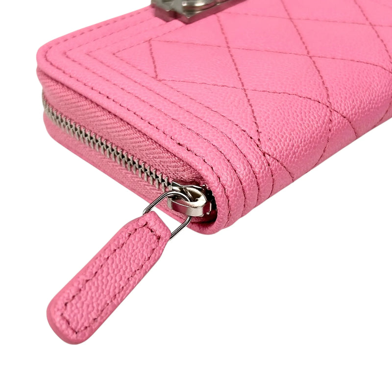 CHANEL Boy Chanel Zippy Coin Case Compact Wallet - Pink