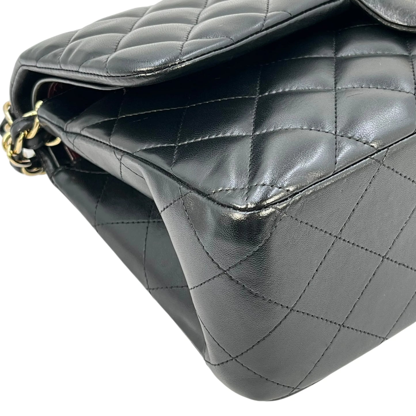 CHANEL Matelasse W-flap Chain Shoulder Bag - Black 