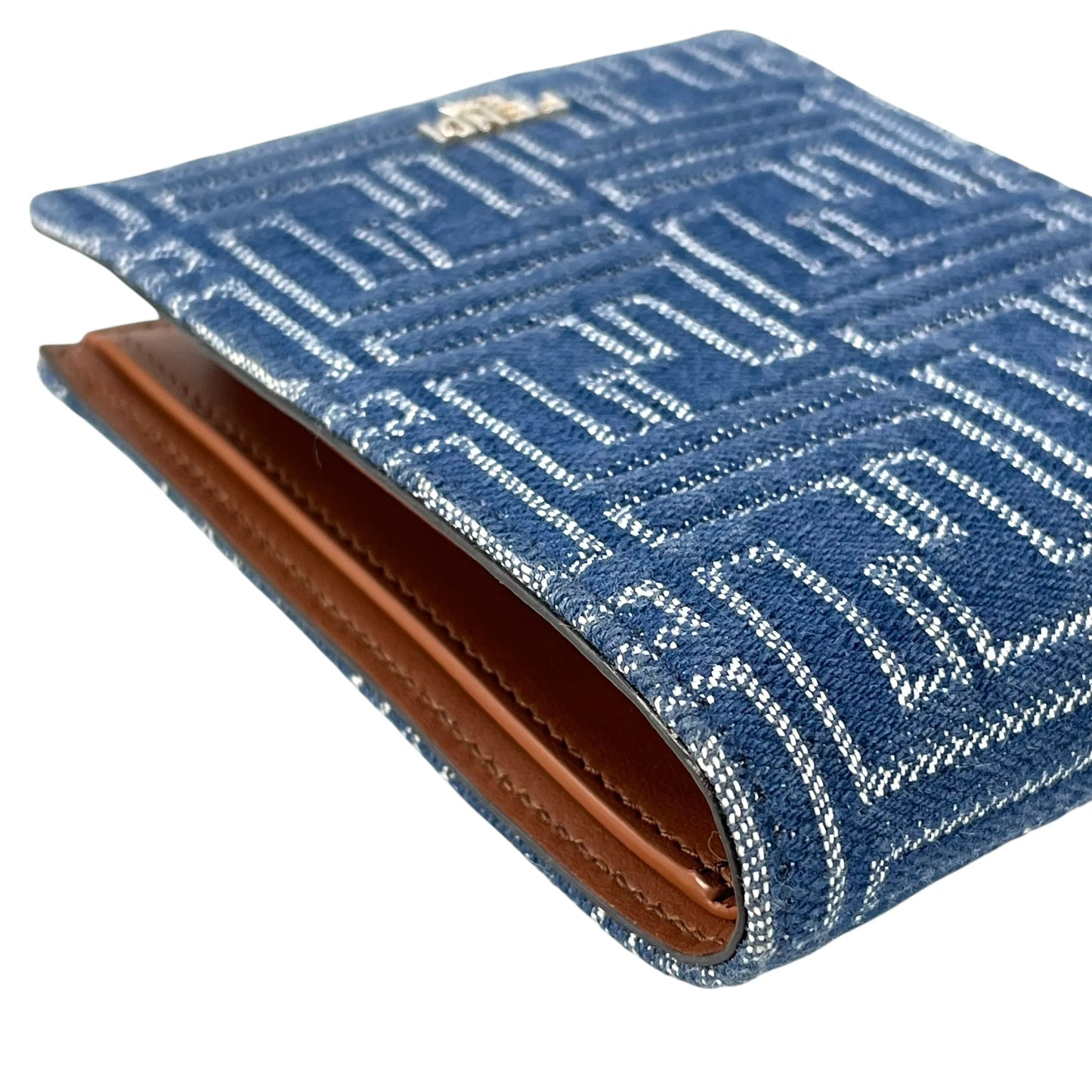 FENDI FF Denim Compact Wallet - Blue