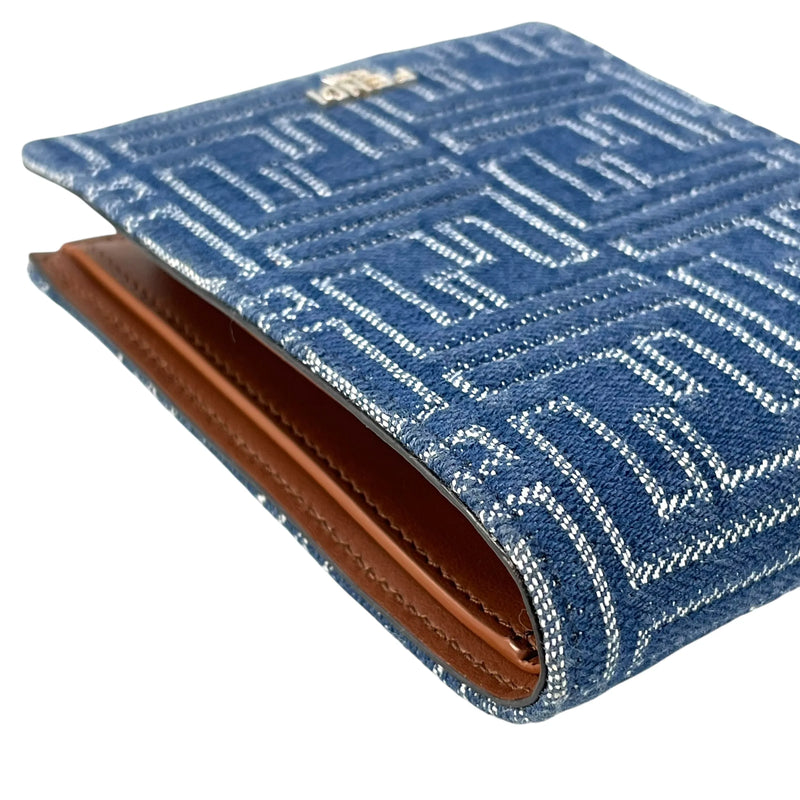FENDI FF Denim Compact Wallet - Blue