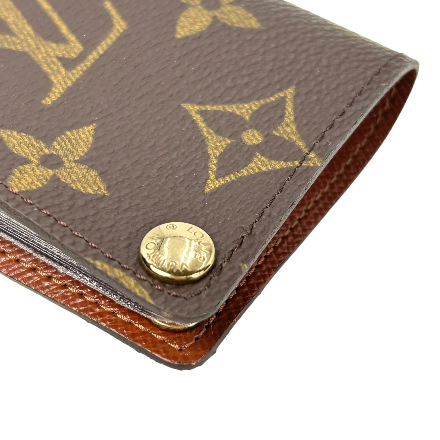LOUIS VUITTON Porte Carte Credit Pression Monogram Canvas Card Case - Dark Brown 