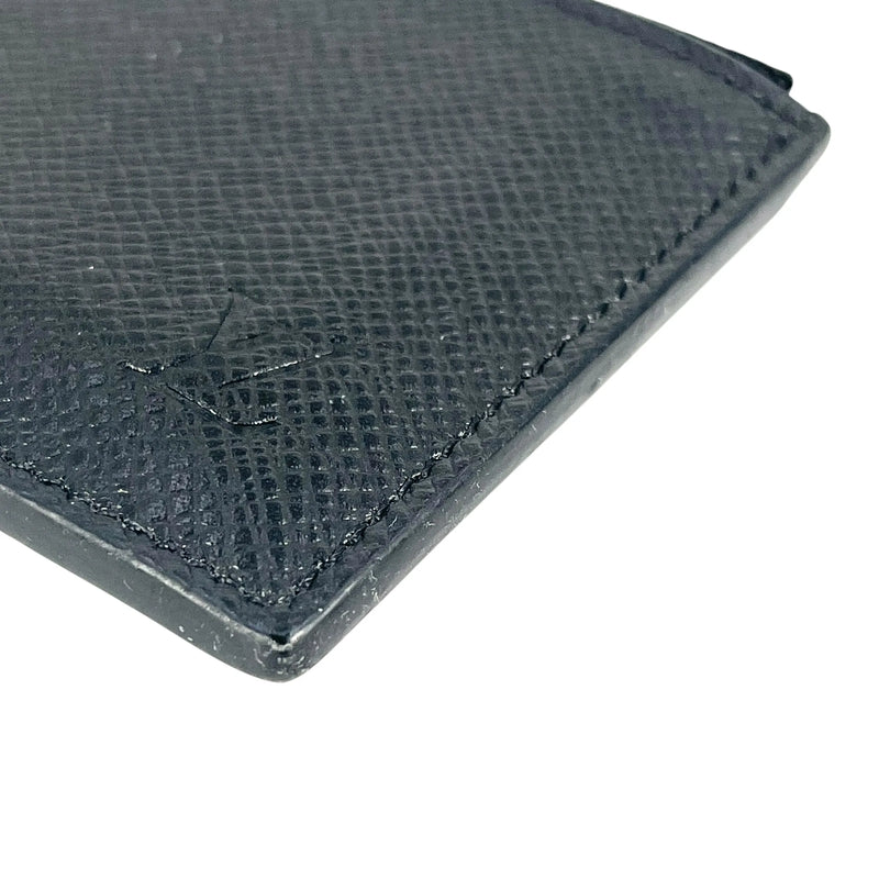 LOUIS VUITTON Taiga Leather Card Case and Coin Purse - Black 