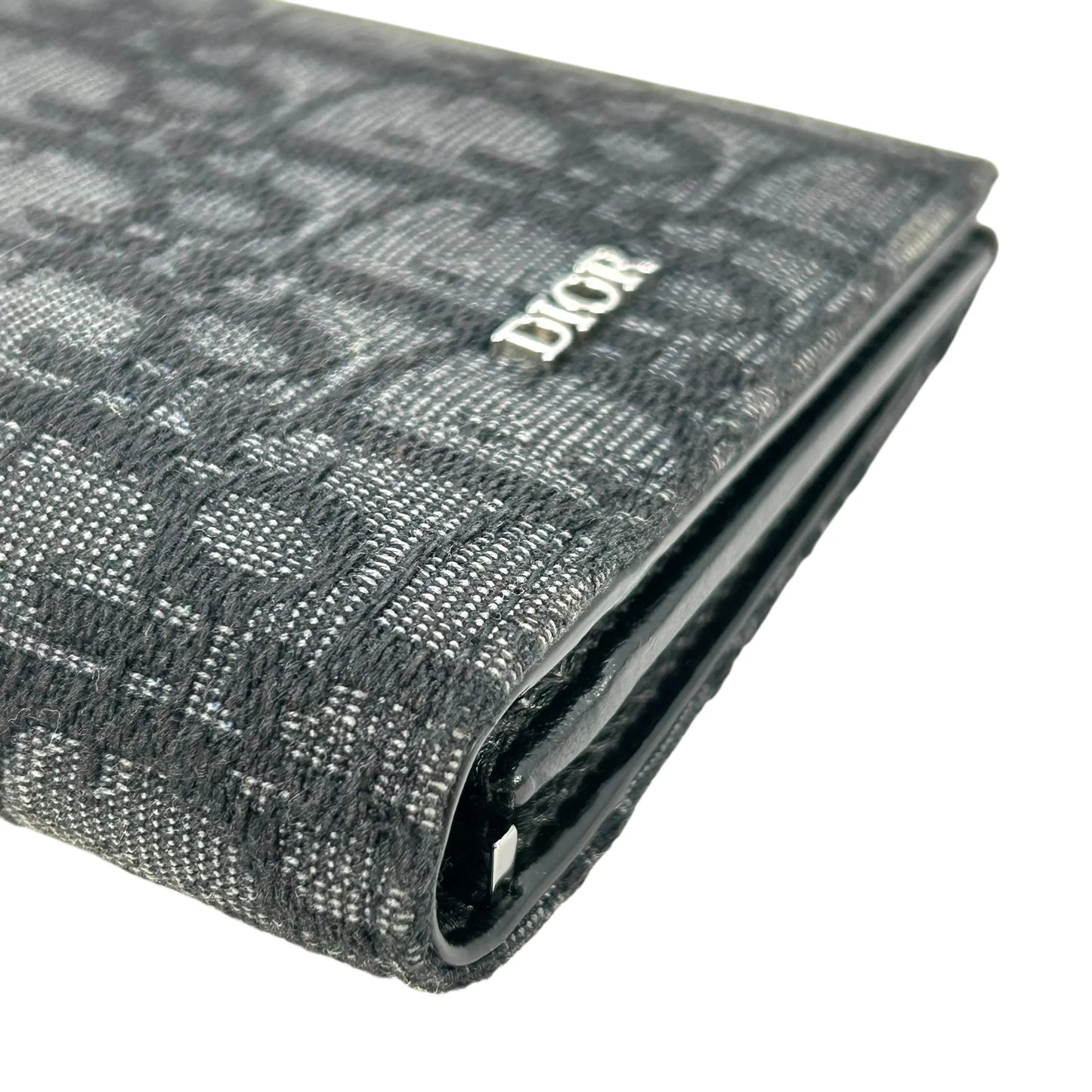 Christian Dior Oblique Jacquard Vertical Long Wallet - Black 