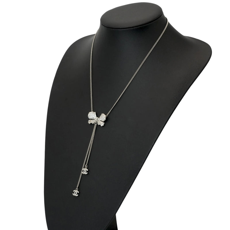 CHANEL ココマーク リボンモチーフ ネックレス - メタル