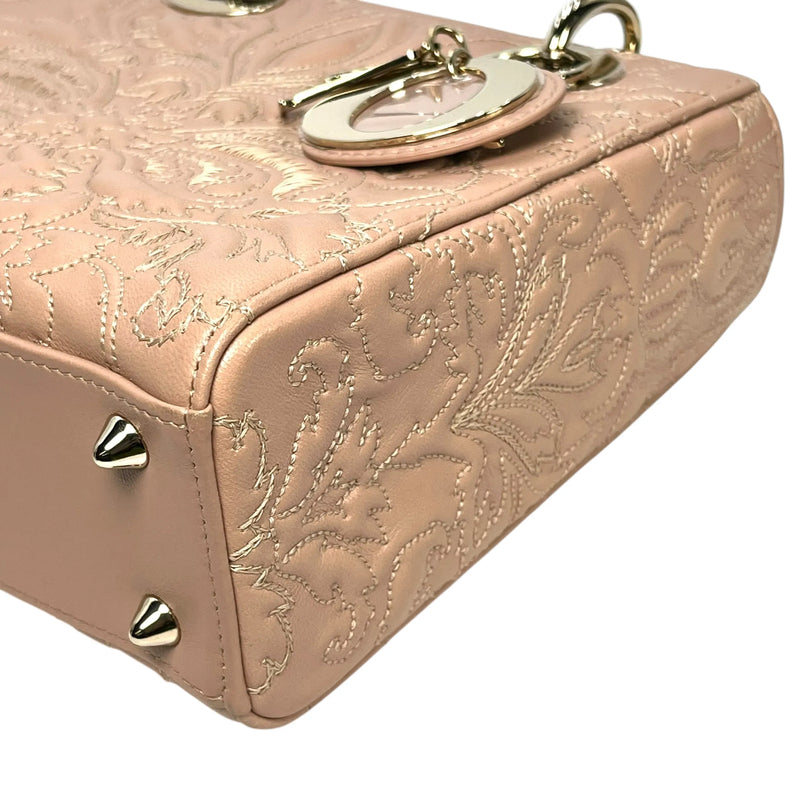 Christian Dior Lady Dior Lambskin Handbag/Shoulder Bag - Pink