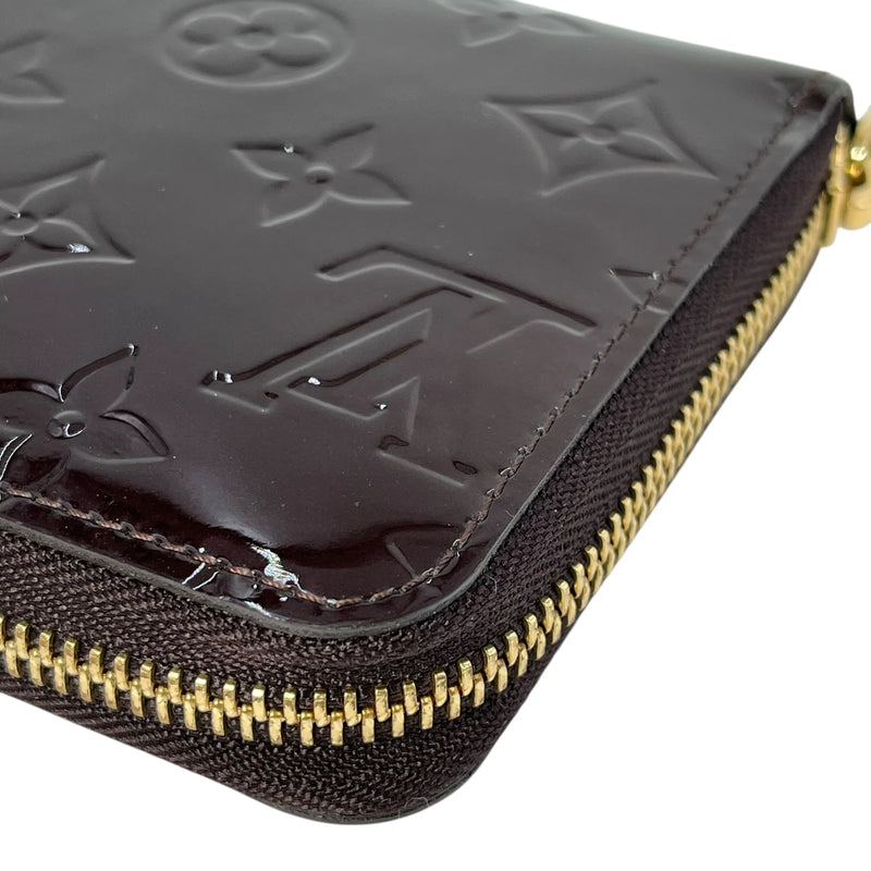 LOUIS VUITTON Monogram Vernis Zippy Wallet Long Wallet - Dark Brown 