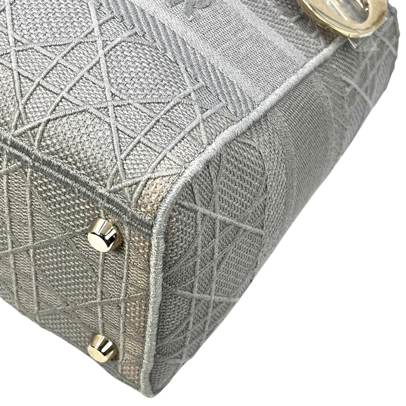 Christian Dior Lady Dior Handbag Shoulder Bag - Gray 