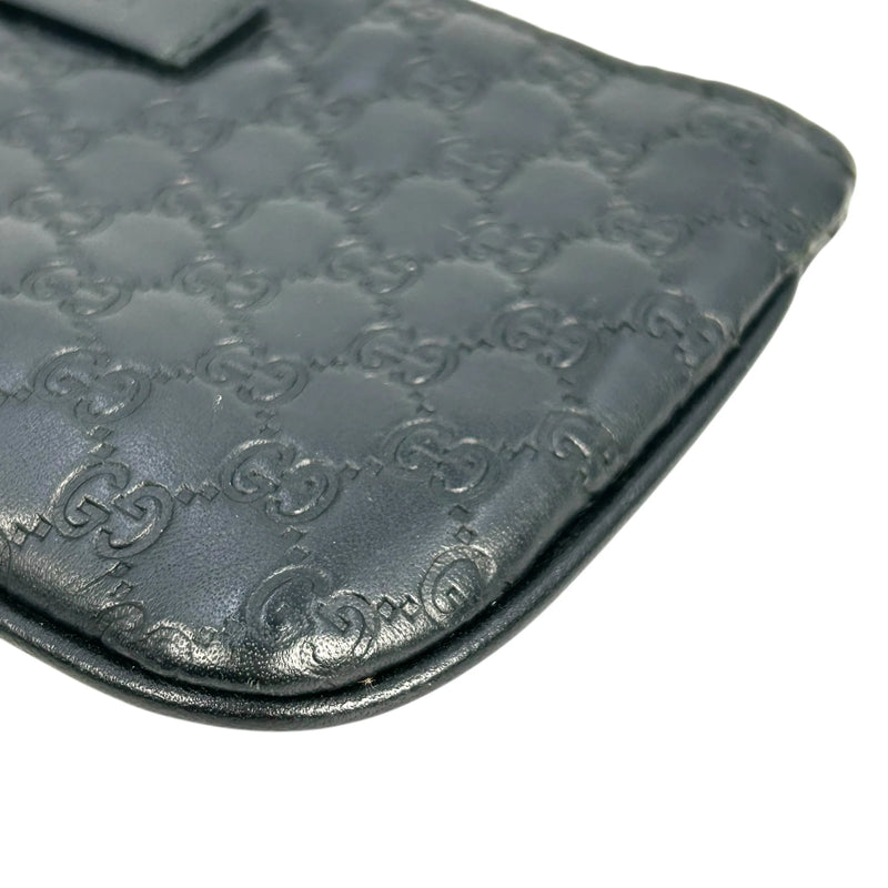 GUCCI マイクログッチシマ レザー キーケース コインケース - ブラック