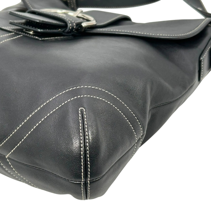 Coach ソーホー クロスボディ メッセンジャー レザー ショルダーバッグ - ブラック