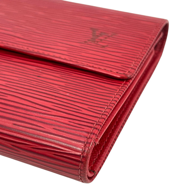 Louis Vuitton ポルトレゾール エテュイ パピエ エピレザー 三つ折り財布 コンパクトウォレット - レッド