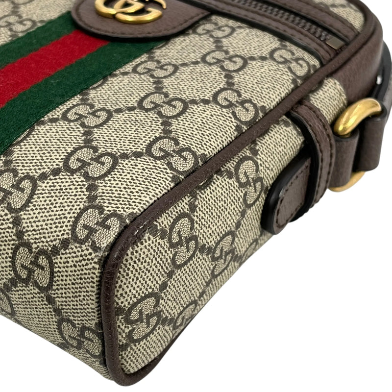 GUCCI オフィディア GGスプリーム キャンバス ショルダーバッグ - ブラウン