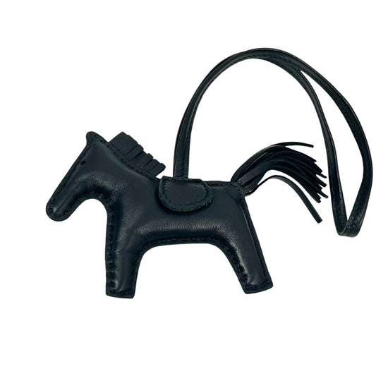 HERMES Rodeo Horse Bag Charm PM Black