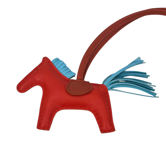 HERMES Rodeo Horse Bag Charm PM Red