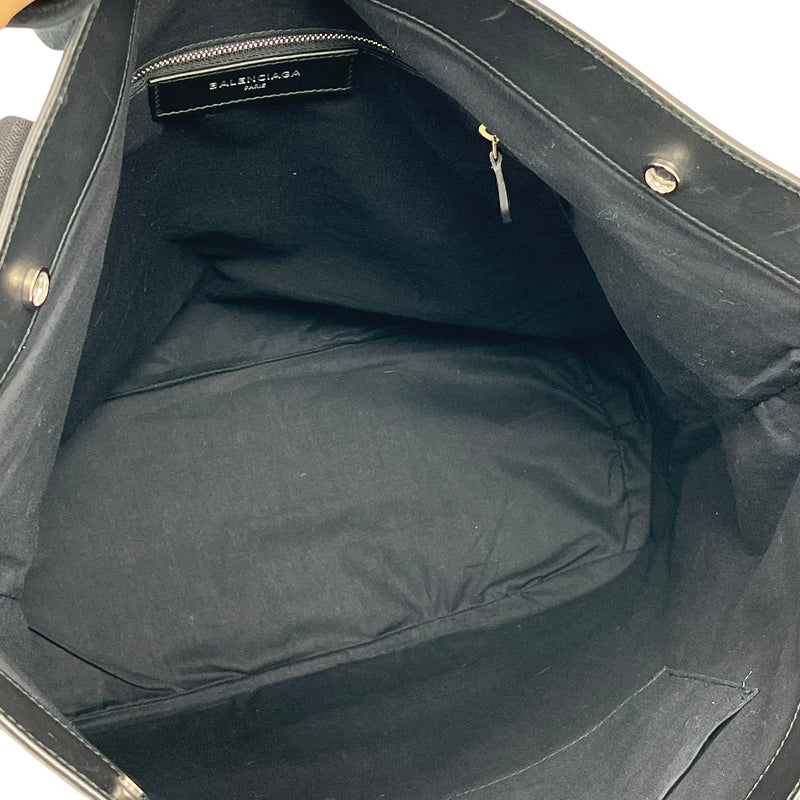 BALENCIAGA Canvas Navy Tote Bag - Cream Black