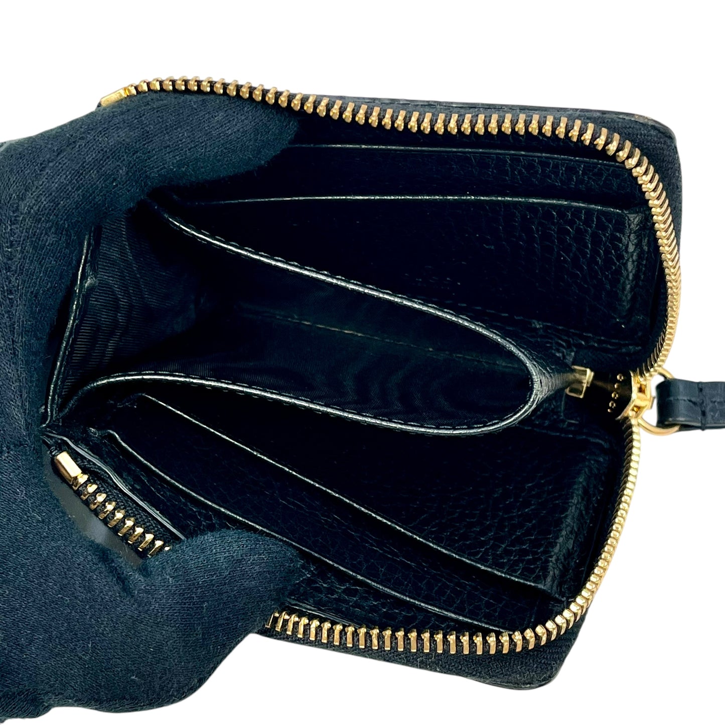 GUCCI GGsupreme×Leather Compact wallet