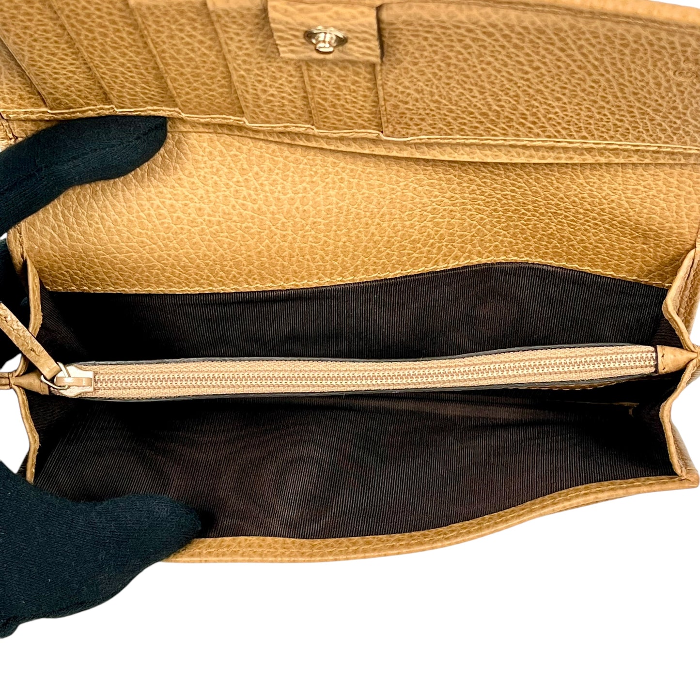 GUCCI Brown Leather Long Wallet