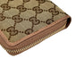 GUCCI GG Canvas Ribbon Round Zip Long Wallet