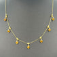 Diamond and Peridot Stones Necklace Yellow Gold