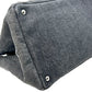 PRADA Canapa Rhinestone Hand Bag - Charcoal Gray