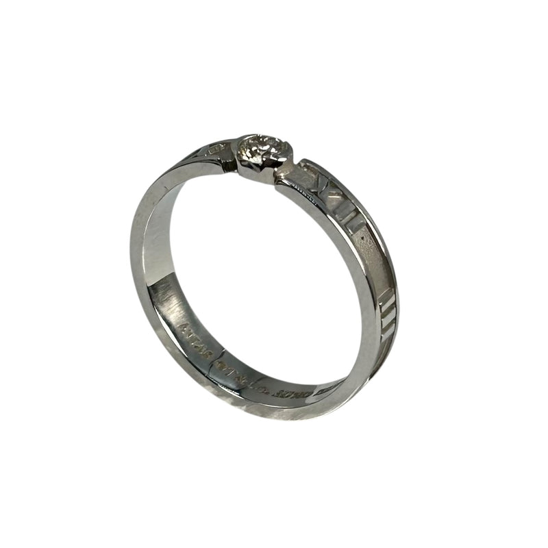 Tiffany Atlas 1PD Diamond Ring 18KWG Jewelry