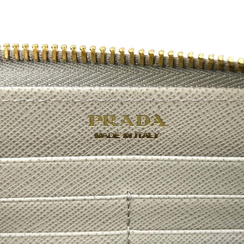 PRADA Saffiano Leather Metal Long Wallet