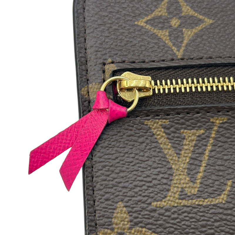 Louis Vuitton Monogram Pochette Week End Chain Wallet - Brown