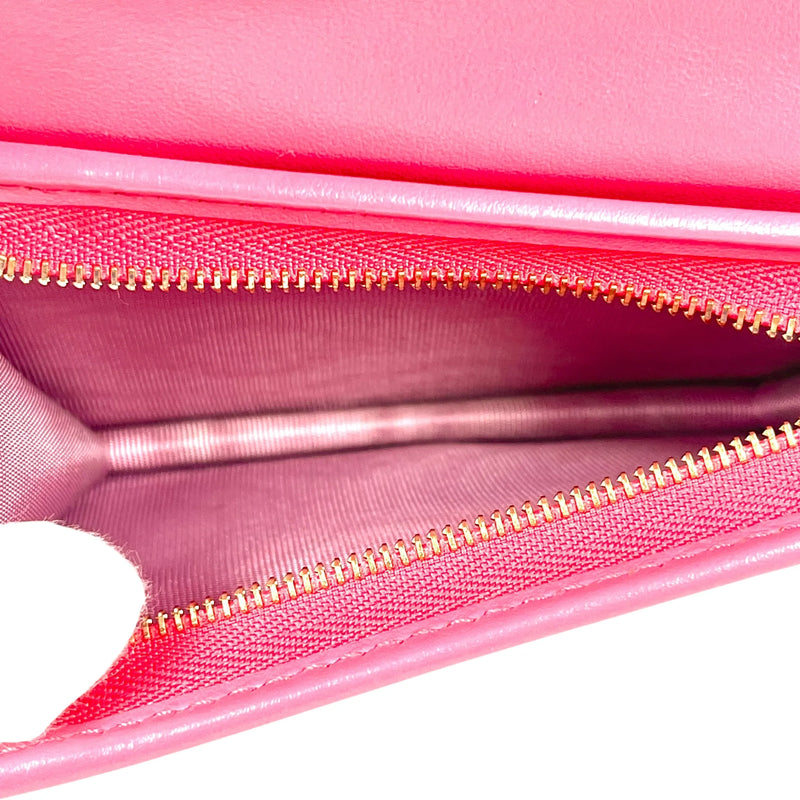 GUCCI GG Matelasse Card Case Compact Wallet - Pink