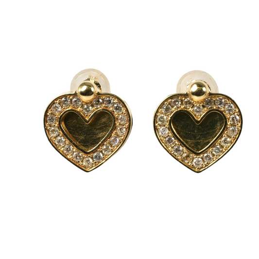 K18 Yellowgold Diamond Heart Earring