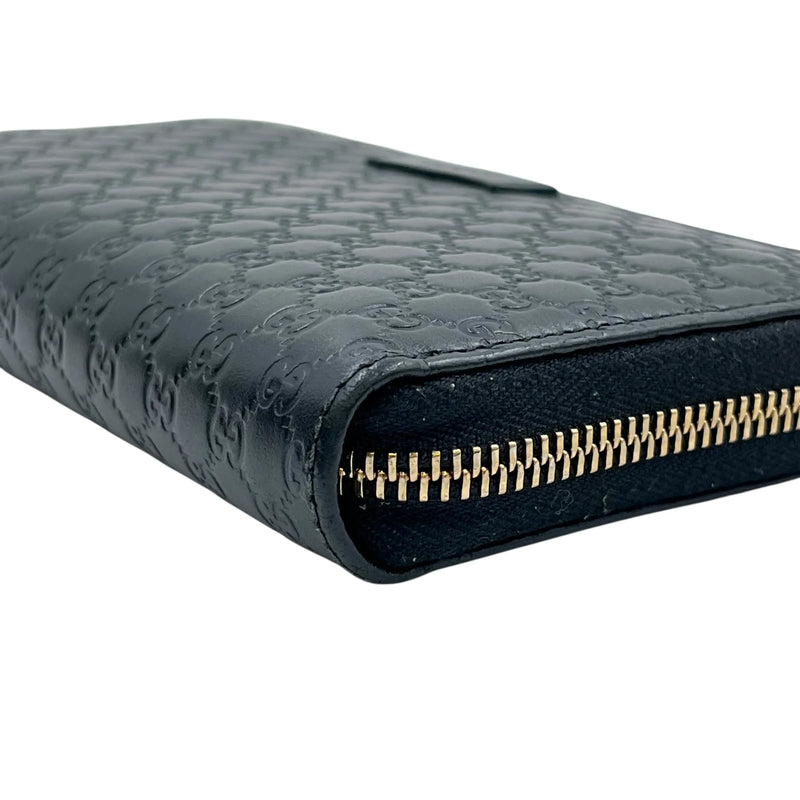 GUCCI Microguccissima Round Zip Long Wallet - Black